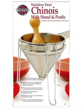 Norpro Chinois Strainer with Stand & Pestle